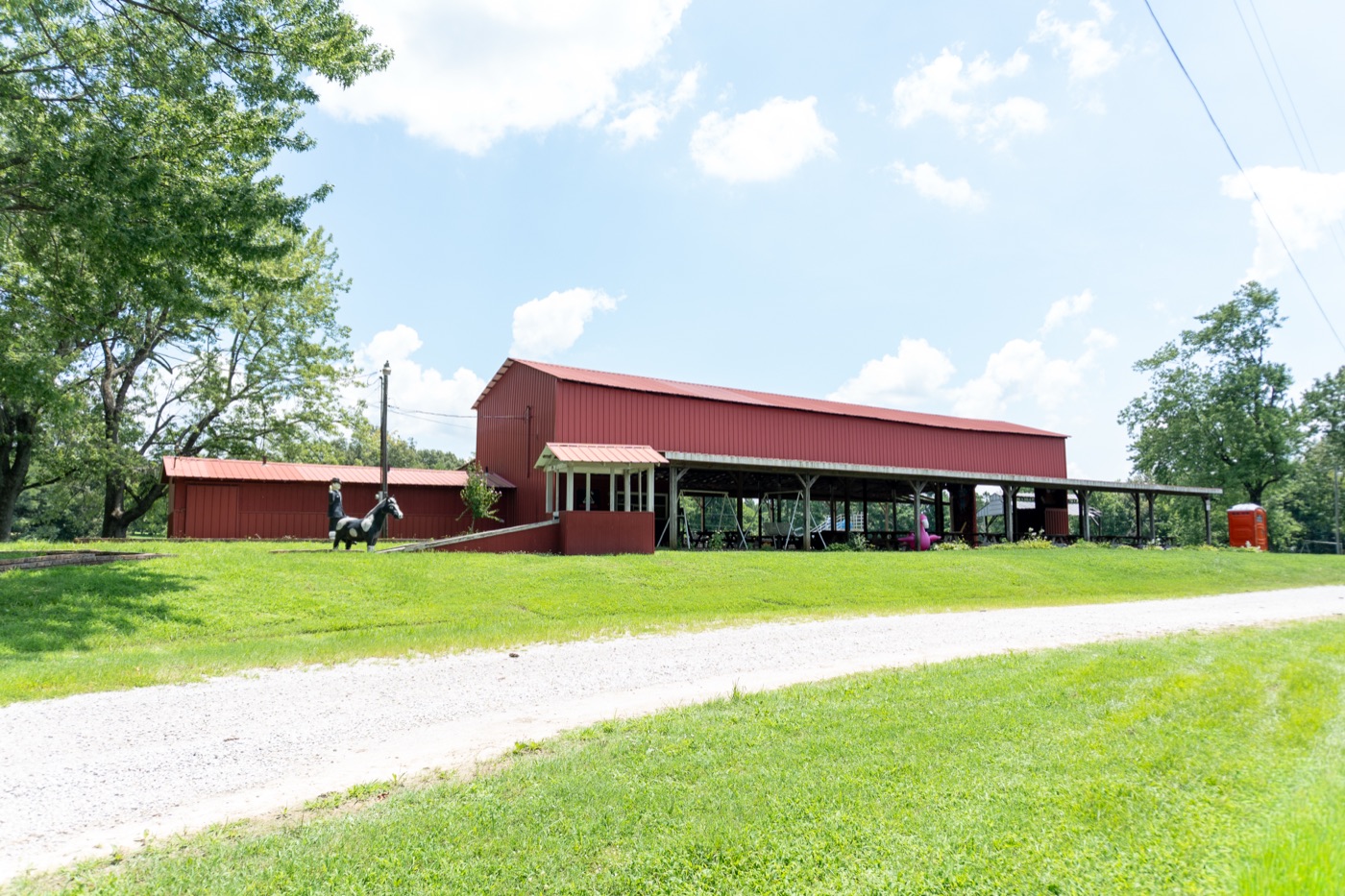 Red picnic shelter